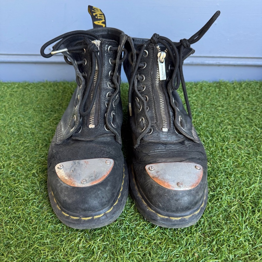 Dr. Martens 1460 Toe Plate Lunar Leather Jungle Zip Boots Size Mens 9 Womens 10